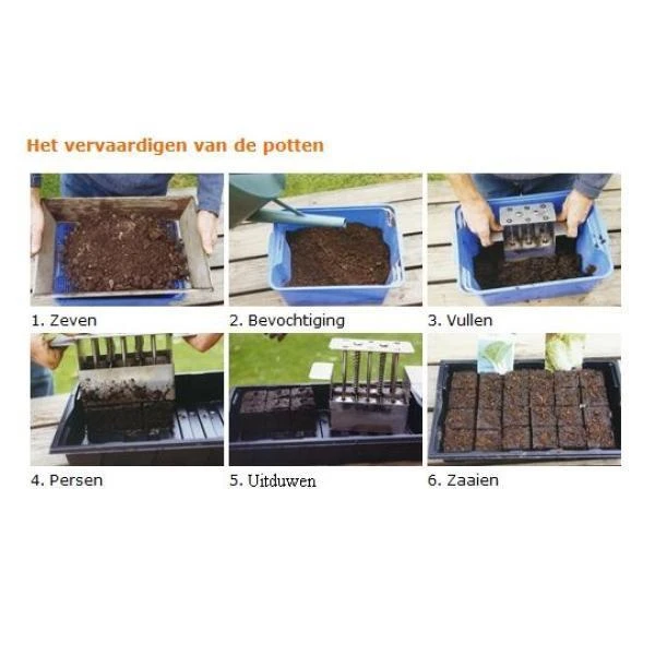 Gegalvaniseerde Pottenpers - 4 Potjes Van 50 Mm 4 Gegalvaniseerde Pottenpers - 4 Potjes Van 50 Mm - Afbeelding 2